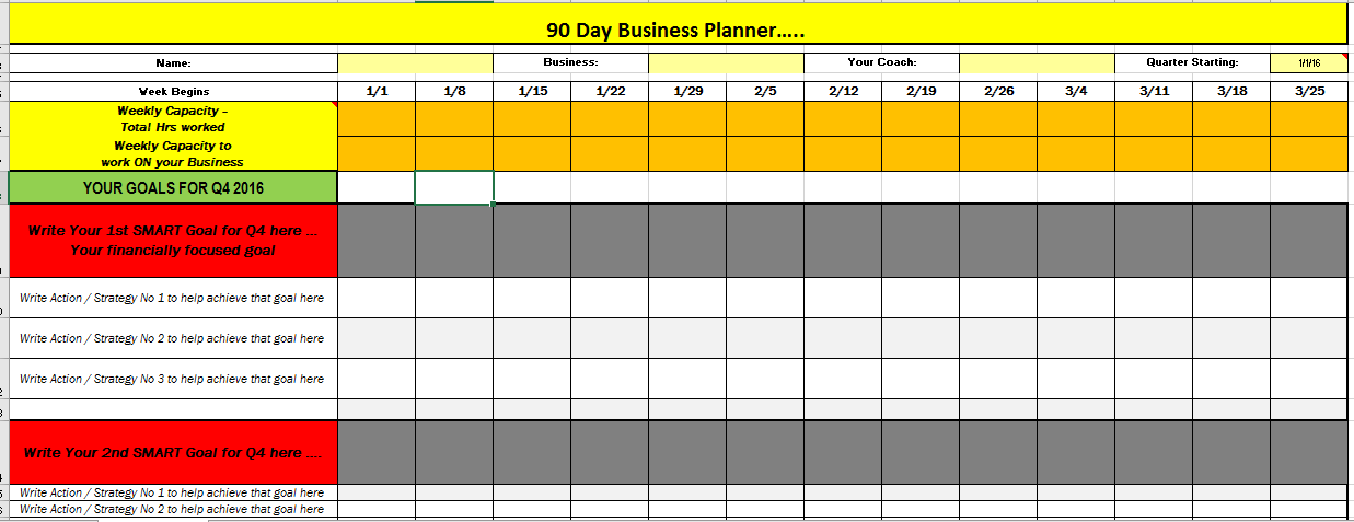 90 Day Planner