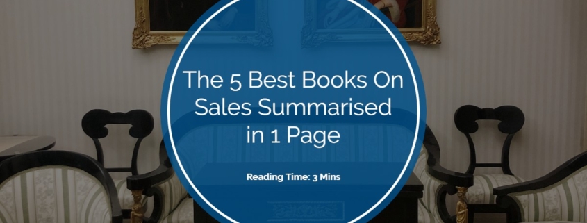 Image of some chairs in a fancy room with The 5 Best Books On Sales Summarised in 1 Page